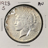 1923-S Peace Silver Dollar, Choice AU+, (26584)
