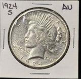 1924-S Peace Silver Dollar, Choice AU, (26598)