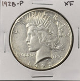 1928-P Peace Silver Dollar, Key Date, Choice XF, (26612)