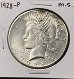 1928-P Peace Silver Dollar, Key Date, Choice Uncirculated, (26614)