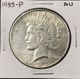 1935-P Peace Silver Dollar, Choice AU, (26628)