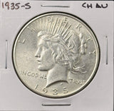 1935-S Peace Silver Dollar, Choice AU, (26632)