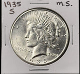 1935-S Peace Silver Dollar, Nice Uncirculated, (26636)