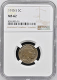 1915-S Buffalo Nickel, MS62 NGC. (26648). Tough in Mint State.