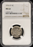 1916-D Buffalo Nickel, MS62 NGC. (26650)