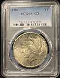 1926-P Peace Silver Dollar, MS63 PCGS. (26654)