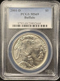 2001-D Buffalo Commemorative Dollar, MS69 PCGS (26664)