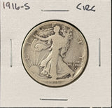 1916-S Walking Liberty Half Dollar, Nicely Circulated. (26668)