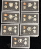 1992-1998 Silver Proof sets, Complete Run in OGP, 7 sets in all.