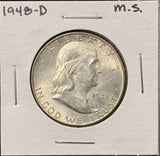 1948-D Franklin Half Dollar, Choice Uncirculated, (26786)
