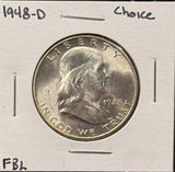 1948-D Franklin Half Dollar, Choice Uncirculated FBL,  (26792)