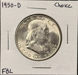1950-D Franklin Half Dollar, Choice Uncirculated FBL,  (26802)