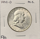 1952-D Franklin Half Dollar, Choice Uncirculated FBL,  (26806)