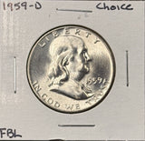 1959-D Franklin Half Dollar, Choice Uncirculated FBL,  (26816)