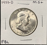 1953-D Franklin Half Dollar, Choice Uncirculated FBL,  (26822)