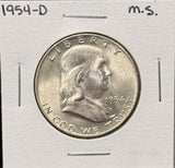 1954-D Franklin Half Dollar, Choice Uncirculated,  (26832)