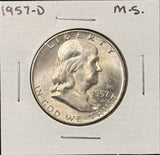 1957-D Franklin Half Dollar, Choice Uncirculated,  (26836)