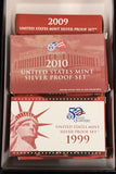1999-S to 2010-S  Silver Proof sets, Complete Run, 12 sets in all. (26871) At Greysheet Bid. 3 Lots Available.