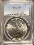 1927-P Peace Silver Dollar, MS64 PCGS, White (26877)