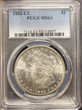 1882-CC Morgan Silver Dollar, MS63 PCGS, (26895)
