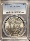 1882-CC Morgan Silver Dollar, MS63 PCGS, (26897)