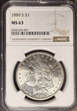 1889-S Morgan Silver Dollar, MS63 NGC, White (26903)