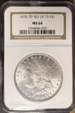 1878-P 7TF Rev '79 Morgan Silver Dollar, MS64 NGC, (26905)