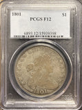 1801-P Draped Bust Dollar Straight Grade F12 PCGS (26913)