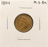 1894-P Indian Head Cent, Choice Uncirculated BN, (26948)