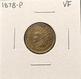 1878-P Indian Head Cent, Nicely Circulated VF, (26952)