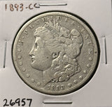 1893-CC Morgan Silver Dollar, Nicely Circulated, (26957)