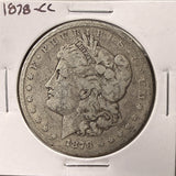 1878-CC Morgan Silver Dollar, Nicely Circulated, (27001)