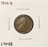 1914-D Lincoln Wheat Cent, Nicely Circulated (27048)