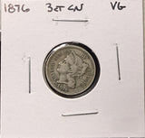 1876-P Nickel Three Cents, Nicely Circulated VG, (27064)