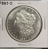 1887-S Morgan Silver Dollar, Choice Uncirculated P/L, (27070)