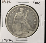 1842-P Seated Liberty Dollar, Circ w/problems (27074)