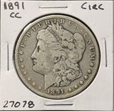 1891-CC Morgan Silver Dollar, Circulated, Obv Marks, (27078)