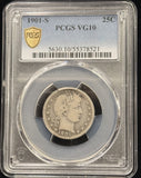 1901-S Barber Quarter, Key Date, VG-10 PCGS GS (27105)