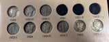 Mercury Dime Partial Set, 1916-1945, 59pcs Average Circulated (27115)