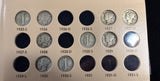 Mercury Dime Partial Set, 1916-1945, 59pcs Average Circulated (27115)
