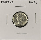 1942-S  Mercury Head Dime, Choice Uncirculated. (27185)