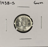 1938-S  Mercury Head Dime, Choice Uncirculated. (27210)