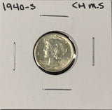 1940-S  Mercury Head Dime, Choice Uncirculated. (27222)