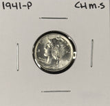 1941-P  Mercury Head Dime, Choice Uncirculated. (27224)