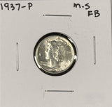 1937-P  Mercury Head Dime, Choice Uncirculated FSB. (27248)