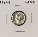 1937-S  Mercury Head Dime, Choice Uncirculated. (27252)