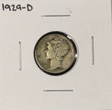 1929-D & S  Mercury Head Dime, Nicely Circulated (27270)