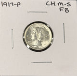 1917-P Mercury Head Dime, Choice Uncirculated FB (27294)