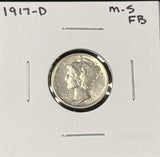 1917-D Mercury Head Dime, Choice Uncirculated FB (27296)