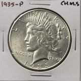 1935-P Peace Silver Dollar, Choice Uncirculated (27388)